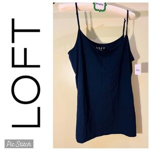 NWT LOFT Camisole with adjustable straps, Navy Blue, Sz L